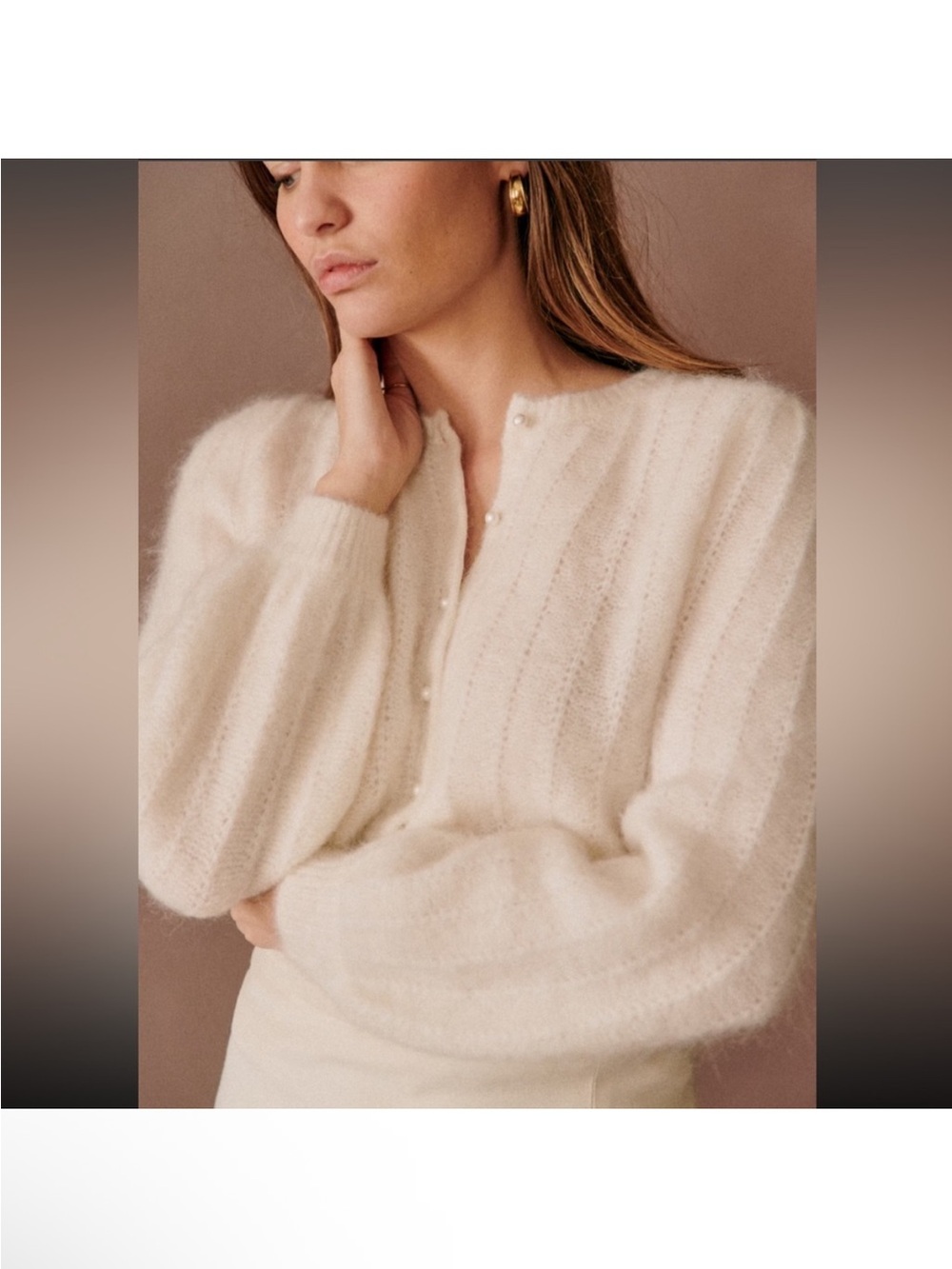 Sézane Amance cardigan in white size M
